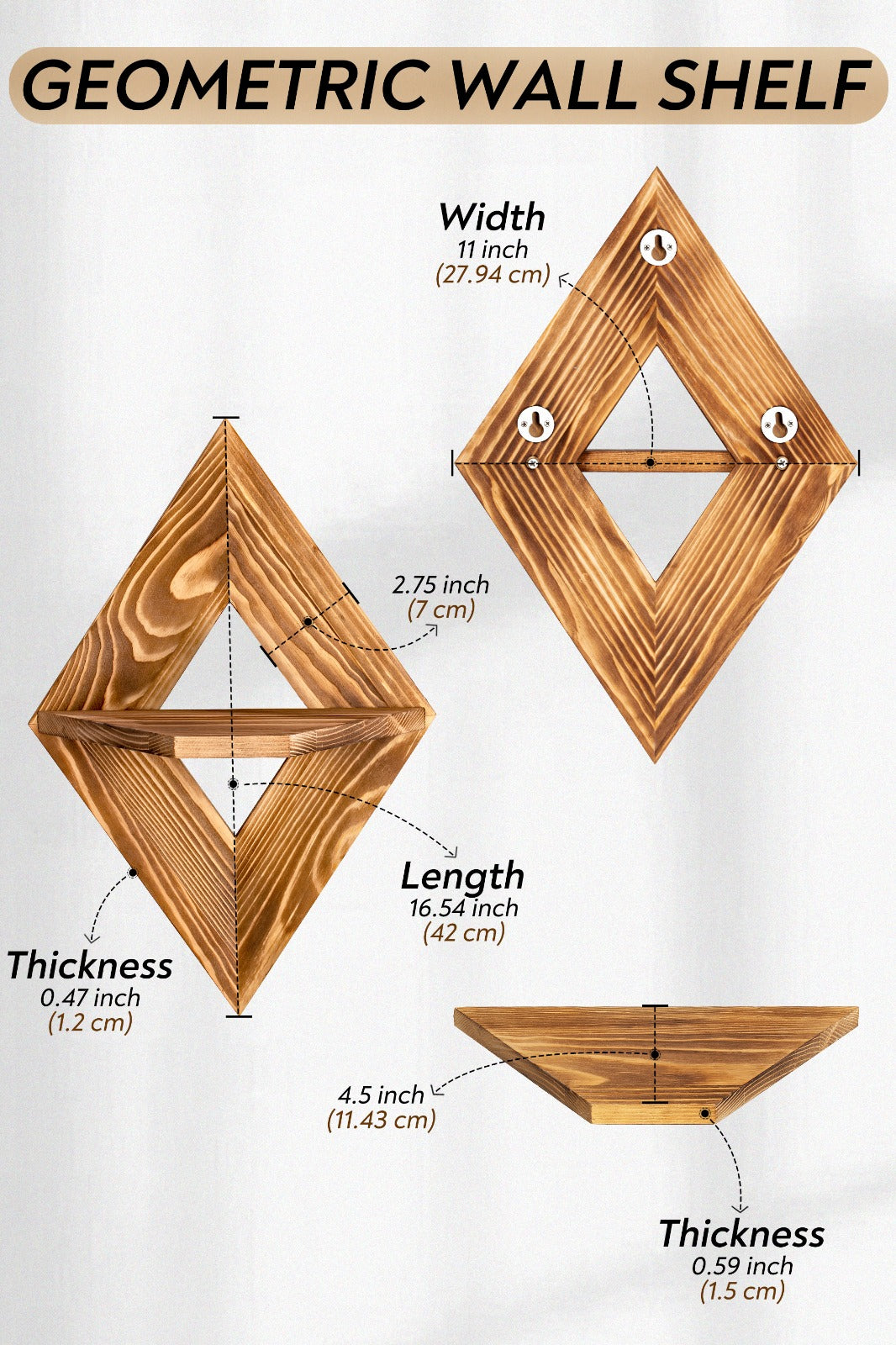 Geometric Wall Shelf - Set of 2